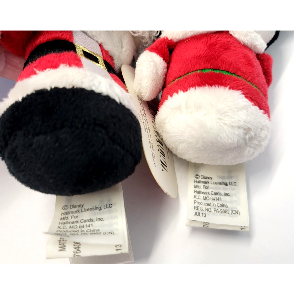 Hallmark Disney Itty Bittys Santa Mickey Minnie Claus Holiday Plush Set Limited - Picture 8 of 16